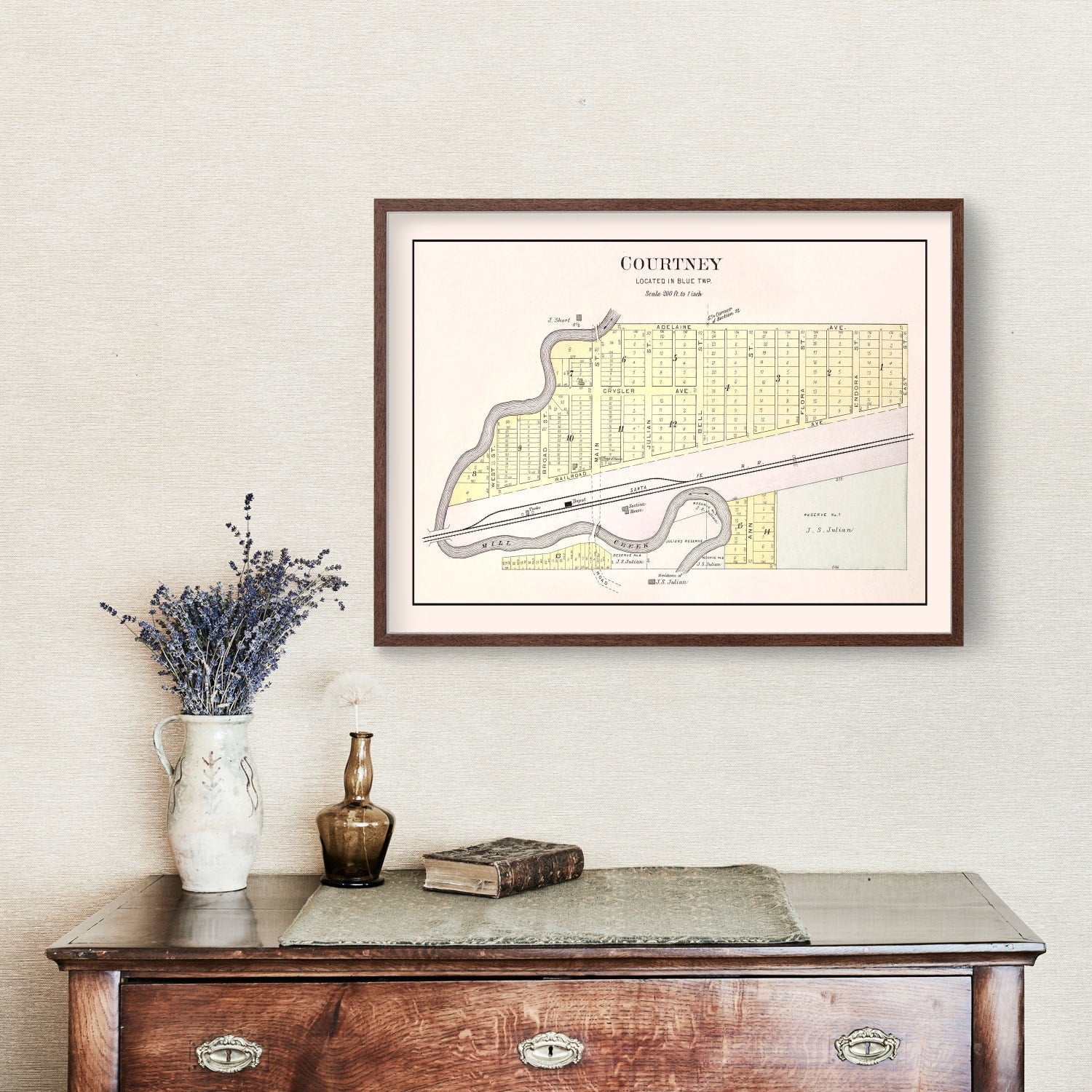 Vintage Map of Courtney, Missouri 1904