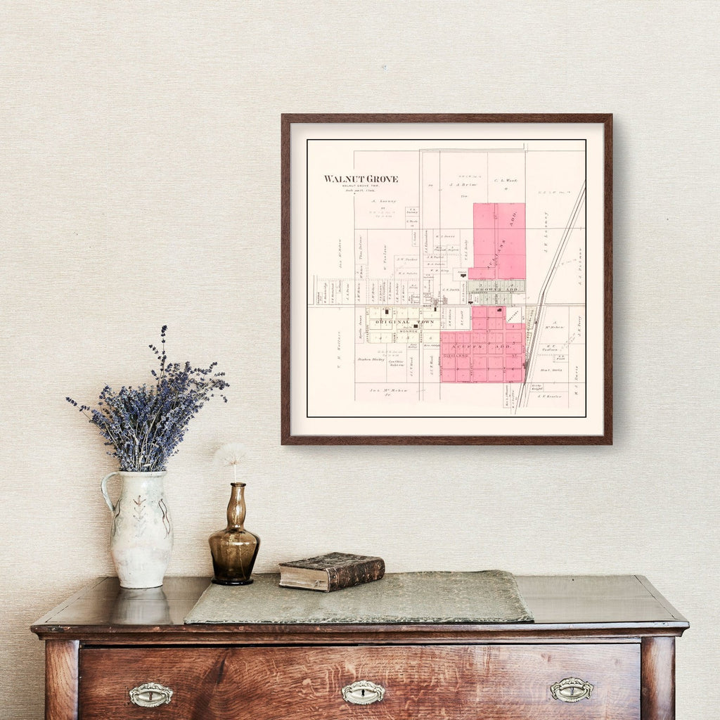 Vintage Map of Walnut Grove, Missouri 1904