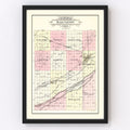 Vintage Map of Hall County, Nebraska 1904