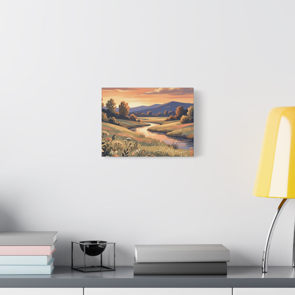 Sunset Meadow Canvas Wall Art