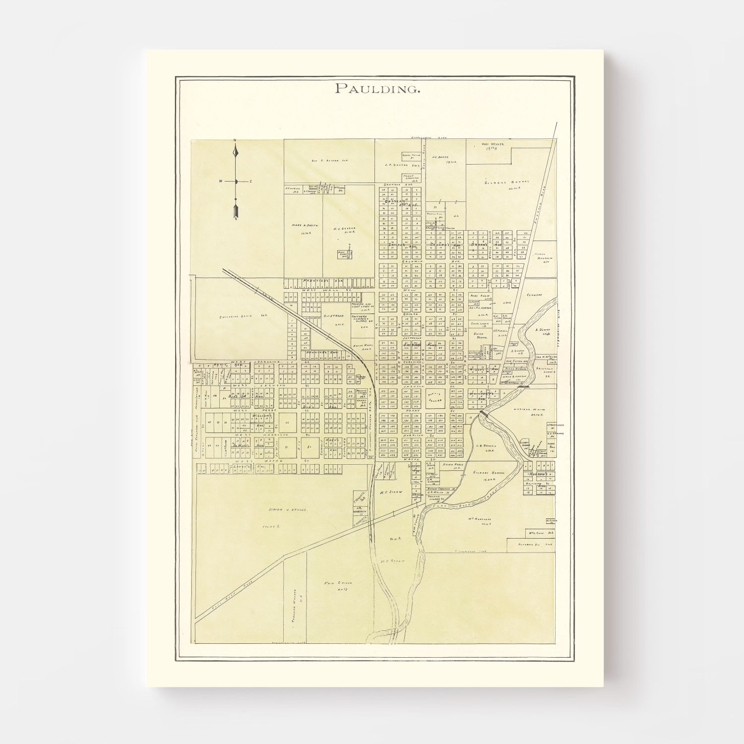 Vintage Map of Paulding, Ohio 1905