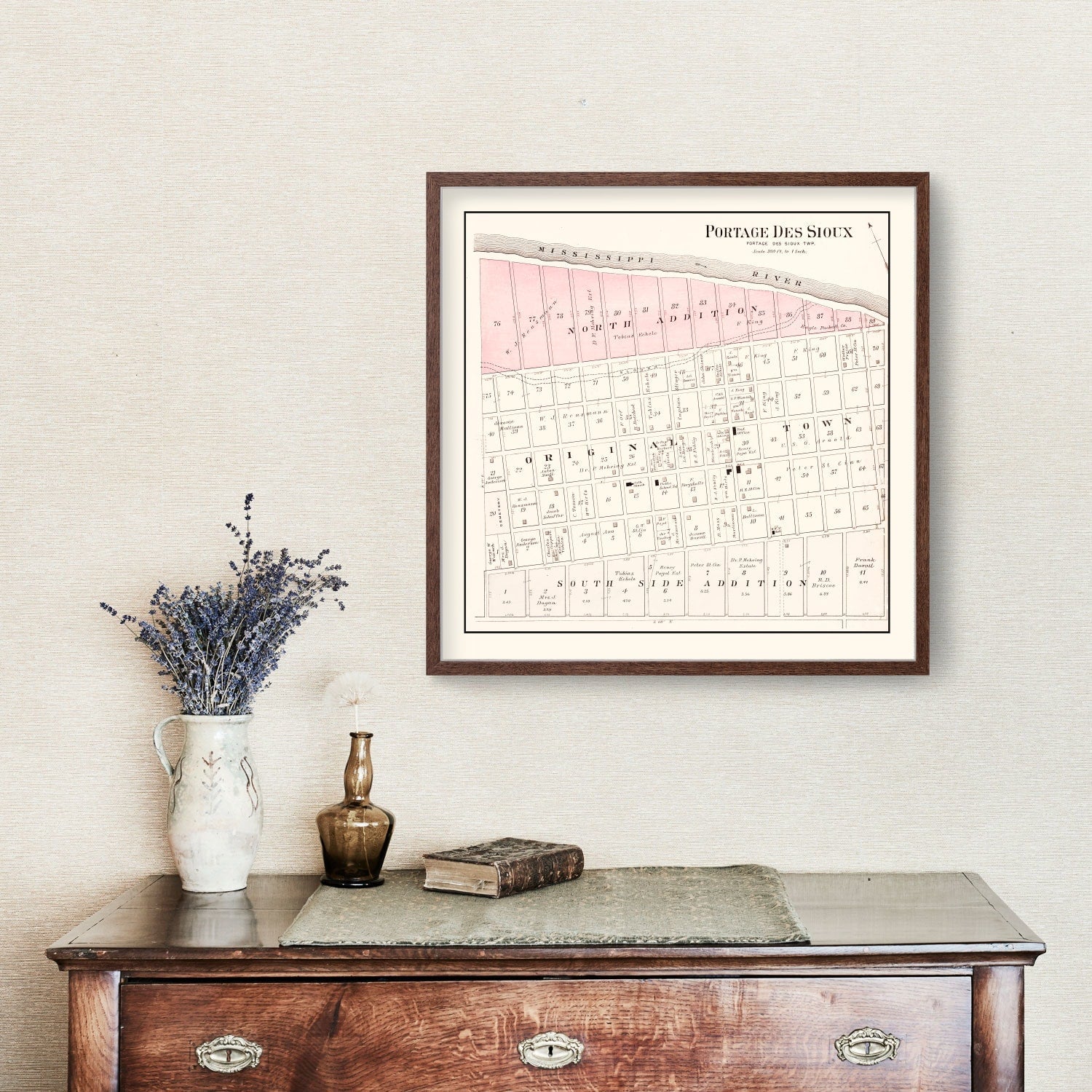 Vintage Map of Portage des Sioux, Missouri 1905