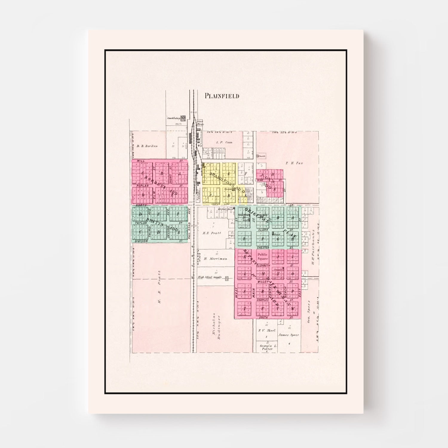 Vintage Map of Plainfield, Wisconsin 1906