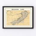 Vintage Map of Delavan Lake, Wisconsin 1907