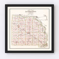 Vintage Map of Saunders County, Nebraska 1907