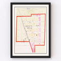 Vintage Map of Prague, Nebraska 1907