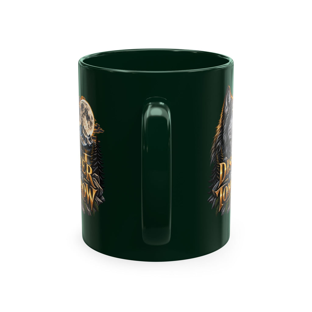 Discover Tomorrow Ceramic Mug — Howling Wolf & Moon Coffee Cup