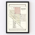 Vintage Map of Beemer, Nebraska 1908