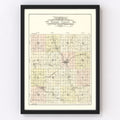 Vintage Map of Seward County, Nebraska 1908