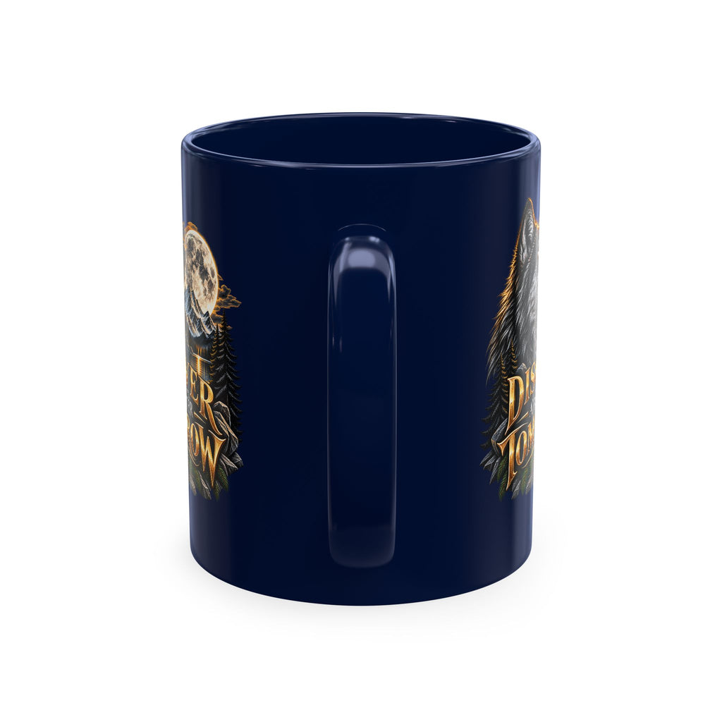 Discover Tomorrow Ceramic Mug — Howling Wolf & Moon Coffee Cup
