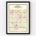 Vintage Map of Buena Vista County, Iowa 1908