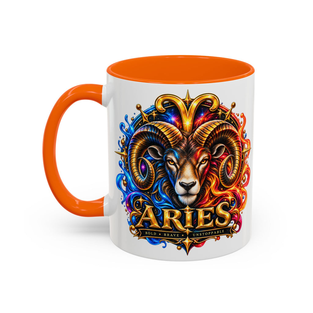 Aries Zodiac Coffee Mug — Colorful Ram Astrology Accent Mug (11/15oz)