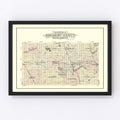Vintage Map of Kingsbury County, South Dakota 1909