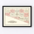 Vintage Map of Douglas County, South Dakota 1909