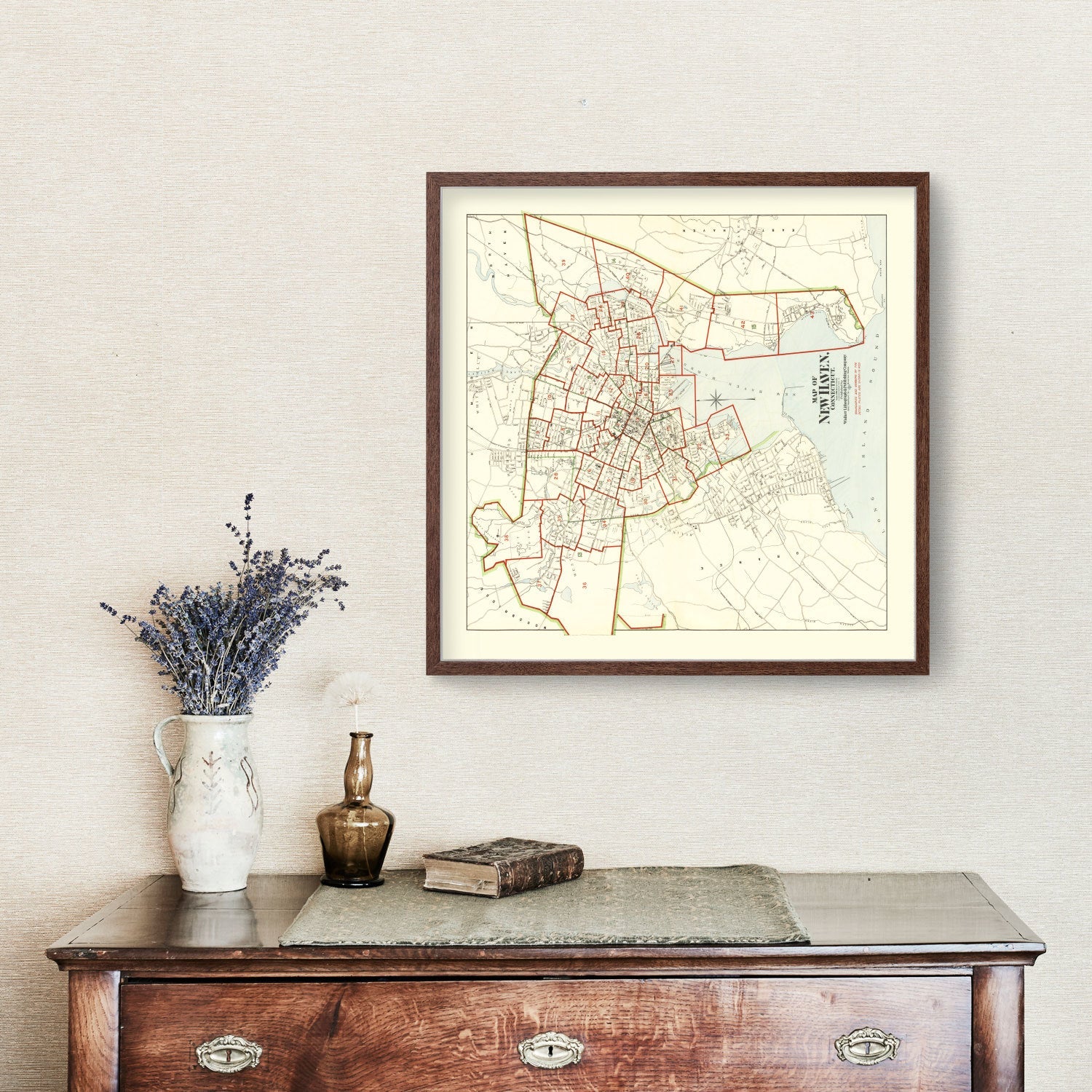 Vintage Map of New Haven, Connecticut 1911
