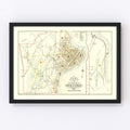 Vintage Map of Holyoke, Massachusetts 1911