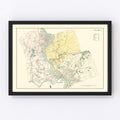 Vintage Map of Hampden County, Massachusetts 1912