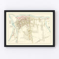 Vintage Map of Chicopee Center, Massachusetts 1912