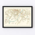Vintage Map of Westfield, Massachusetts 1912