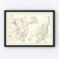Vintage Map of Ludlow, Massachusetts 1912