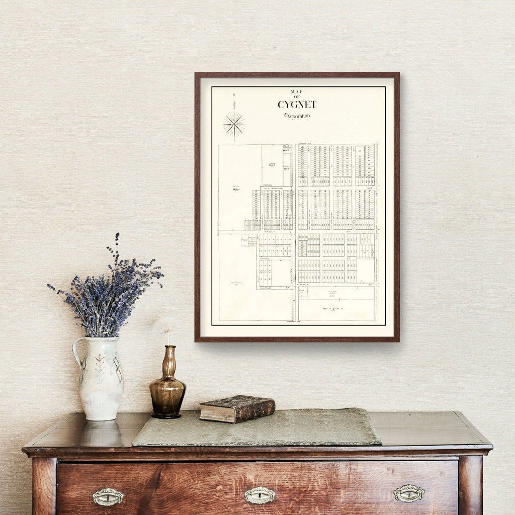 Vintage Map of Cygnet, Ohio 1912