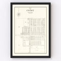 Vintage Map of Cygnet, Ohio 1912