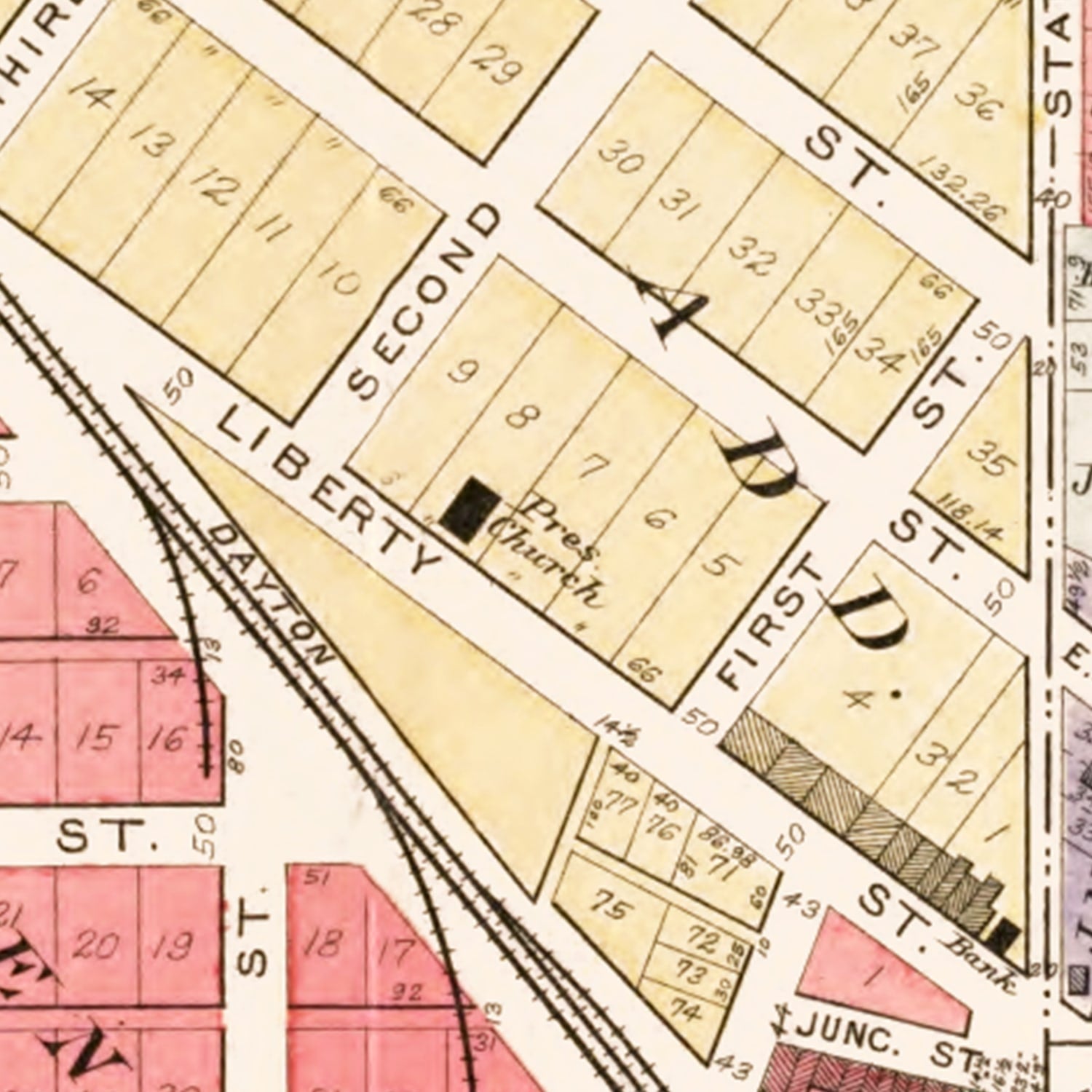 Vintage Map of College Corner, Ohio 1912