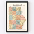 Vintage Map of Allamakee County, Iowa 1917