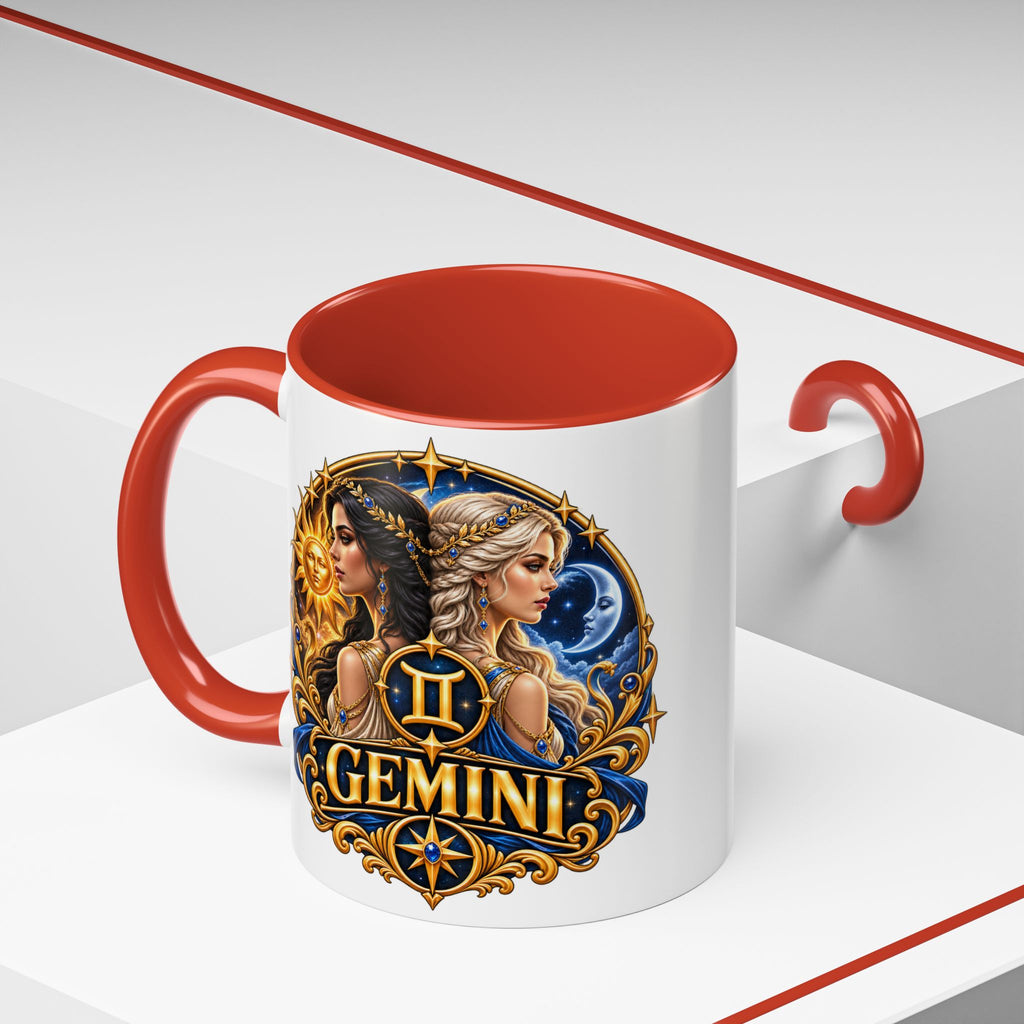 Gemini Zodiac Coffee Mug — Gemini Sign Astrology Accent Mug (11/15oz)