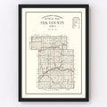Vintage Map of Ida County, Iowa 1920