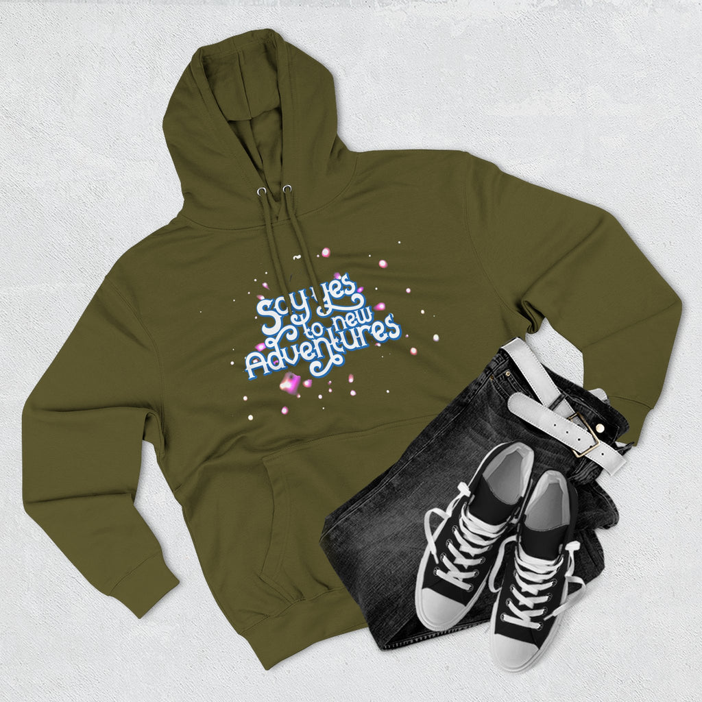Hoodie — 'Say yes to New Adventures' Pastel Graphic Fleece Hoodie