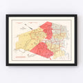 Vintage Map of Lynn, Massachusetts 1924