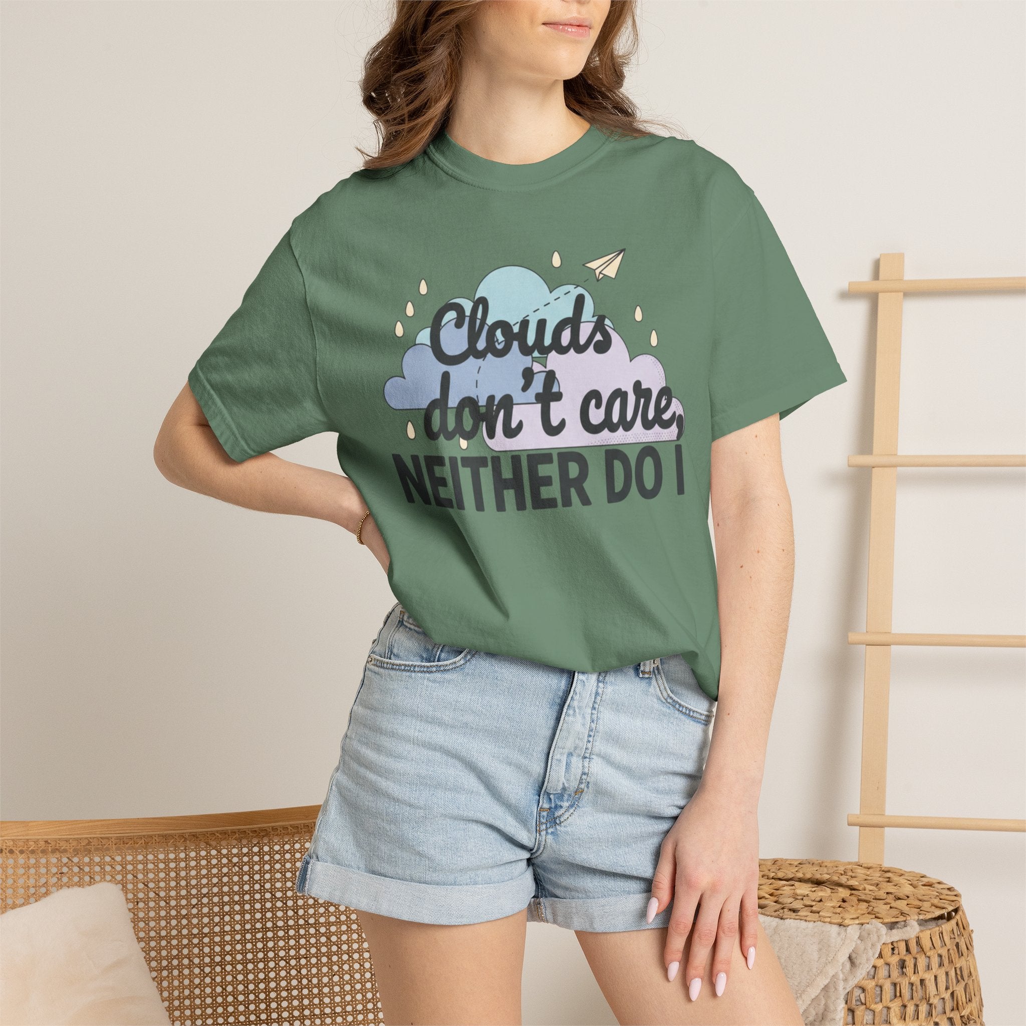 Clouds don't care neither do I T-shirt | Cloud Graphic Tee