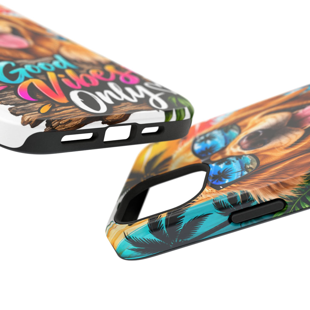 Phone Case — 'Good Vibes Only' Tropical Dog Impact-Resistant Case