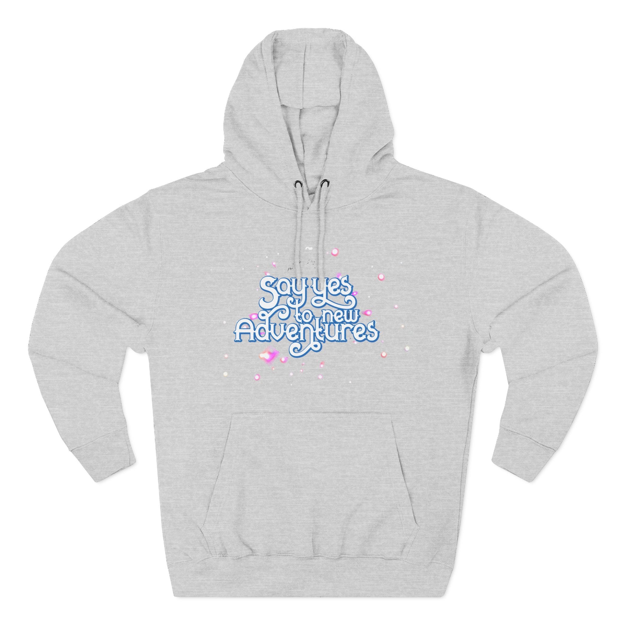 Hoodie — 'Say yes to New Adventures' Pastel Graphic Fleece Hoodie