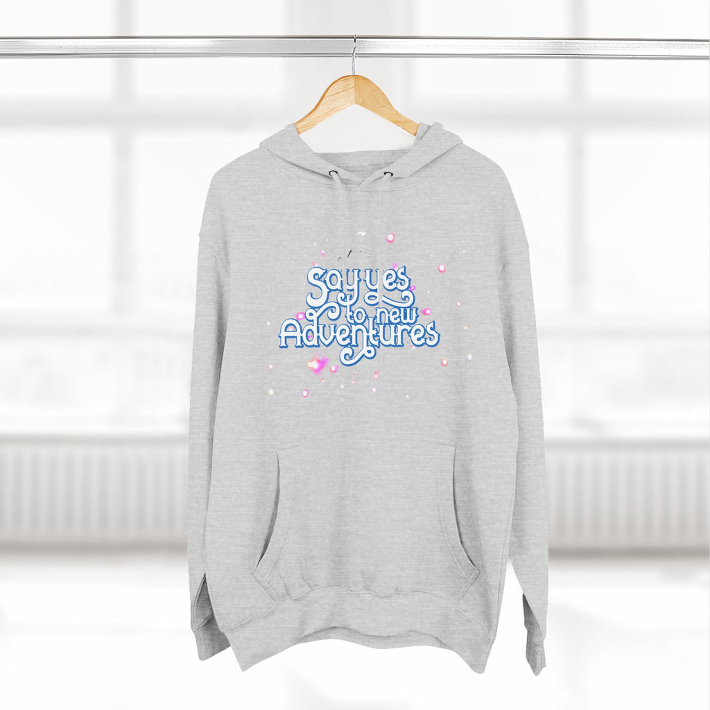 Hoodie — 'Say yes to New Adventures' Pastel Graphic Fleece Hoodie