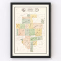 Vintage Map of Sandwich, Illinois 1929