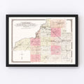 Vintage Map of Tazewell County, Illinois 1929