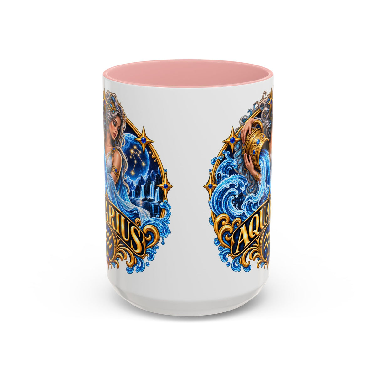 Aquarius Zodiac Coffee Mug — Illustrated Water Bearer Astrology Gift (11/15oz)
