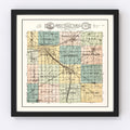 Vintage Map of Elkhart County, Indiana 1929