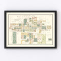 Vintage Map of Nappanee, Indiana 1929