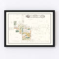 Vintage Map of Wakarusa, Indiana 1929