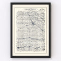 Vintage Map of Benton County, Iowa 1930
