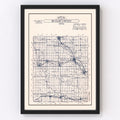 Vintage Map of Butler County, Iowa 1930