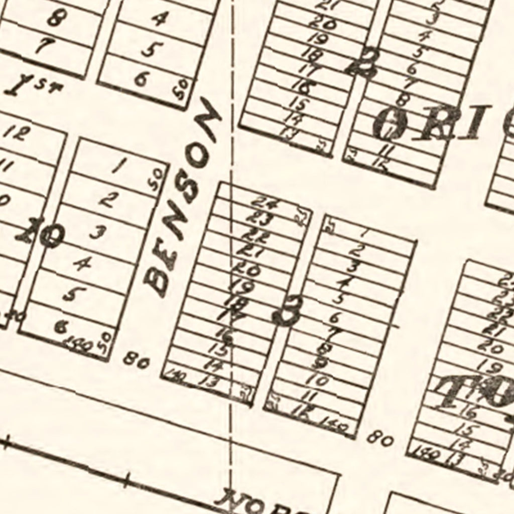 Vintage Map of Tioga, North Dakota 1937