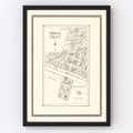 Vintage Map of Tioga, North Dakota 1937