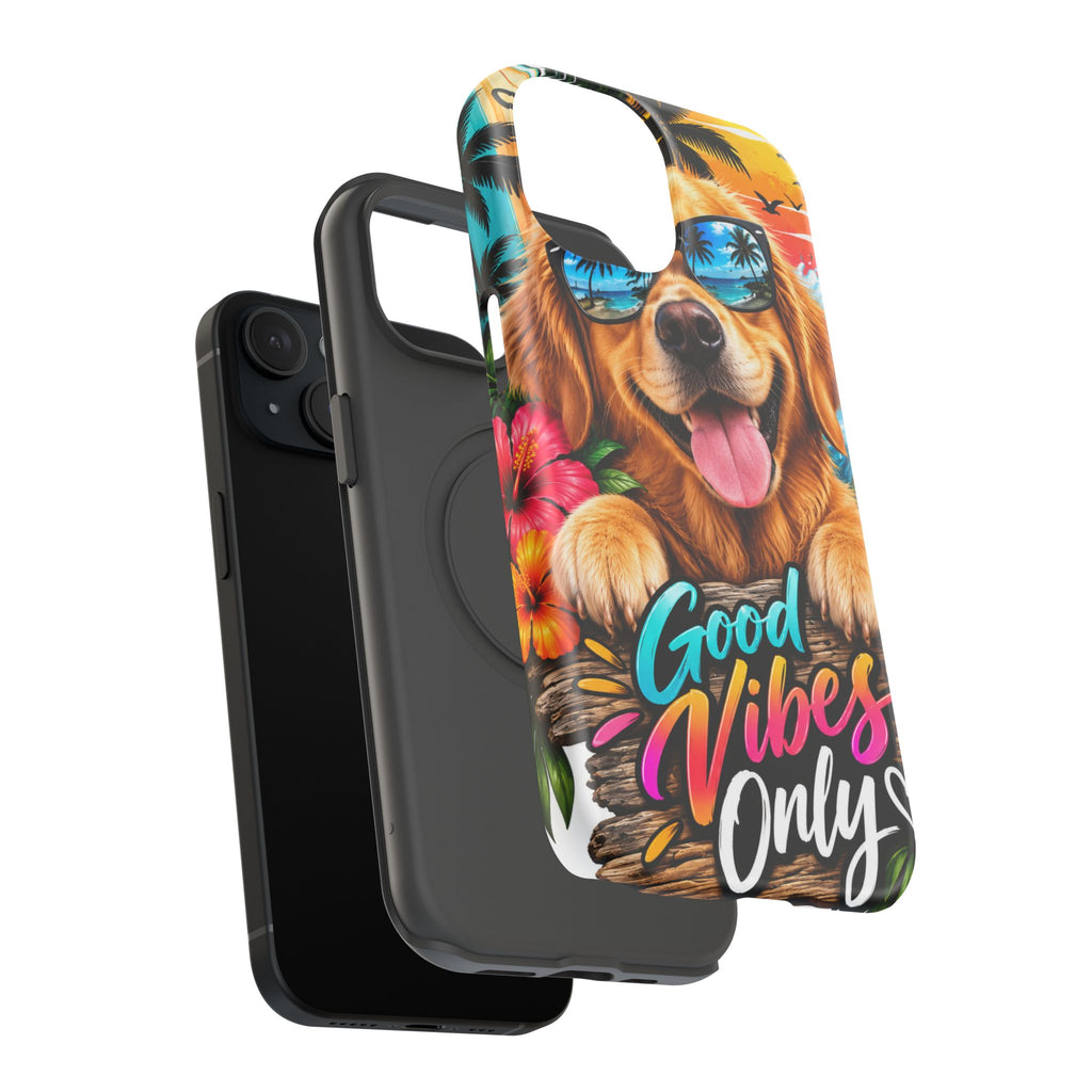 Phone Case — 'Good Vibes Only' Tropical Dog Impact-Resistant Case