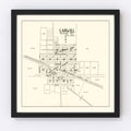 Vintage Map of Larwill, Indiana 1939