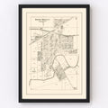 Vintage Map of South Whitley, Indiana 1939