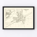 Vintage Map of Churubusco, Indiana 1939